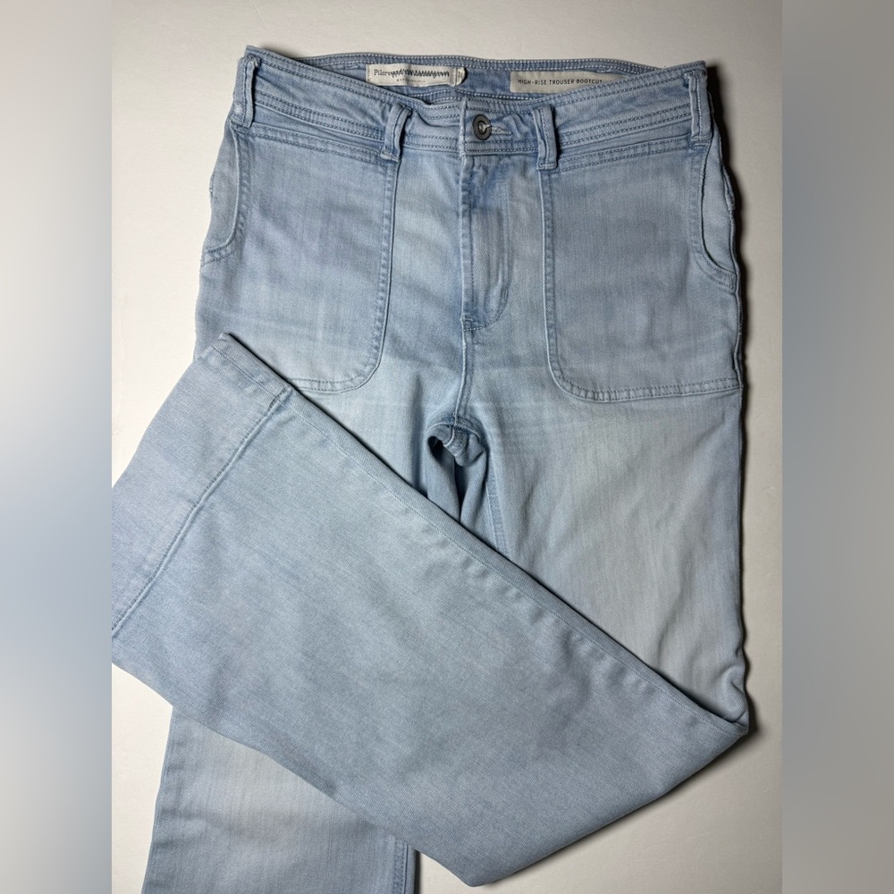 Pilcro Anthropology High Rise Trouser Bootcut Jeans light wash Size 27 - Picture 1 of 10